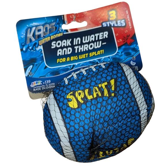Ja-Ru KAOS Water Bombs Football Blue Splat Sport Ball Pool, Outdoor Summer Fun - Picture 1 of 5